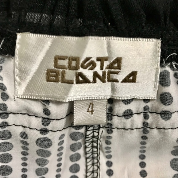 Y2K Costa Blanca Skirt Size 4/S Offset Ribbon Bow Sheer Black White - Picture 6 of 6